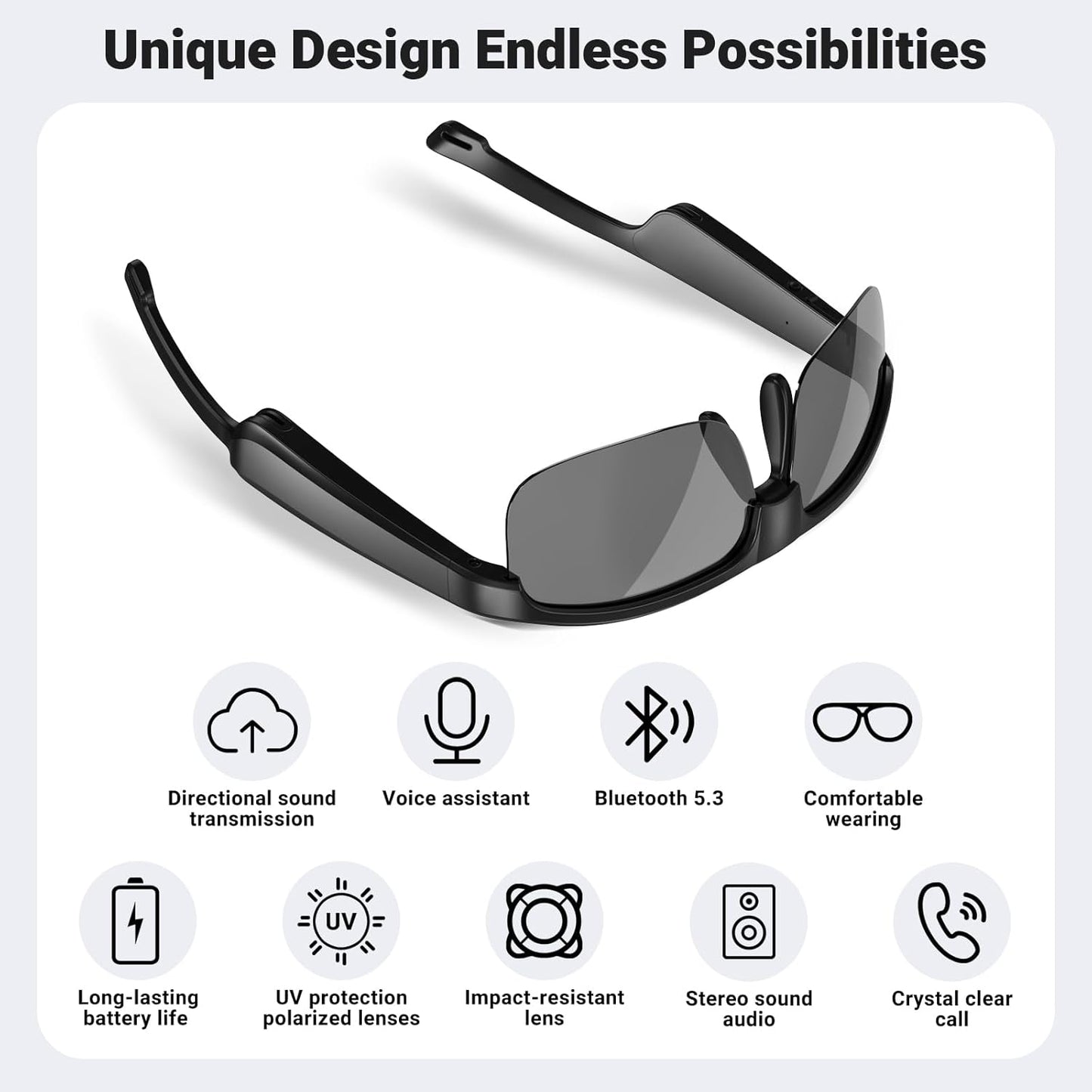 🚨 LAST DAY OF DISCOUNT! 🚨 Bluetooth Smart Sunglasses 🕶️📱
