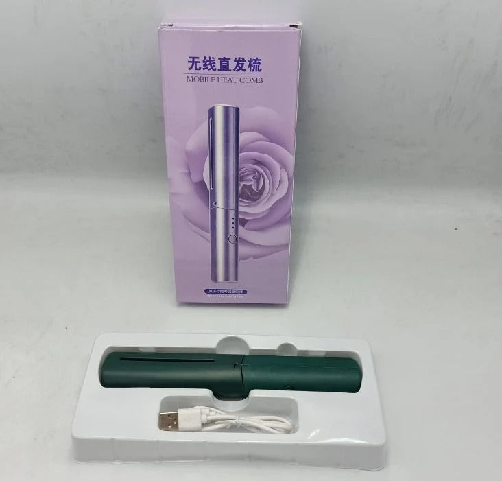 Cordless Hair Straightener Comb with Negative Ions, 3 Heat Settings