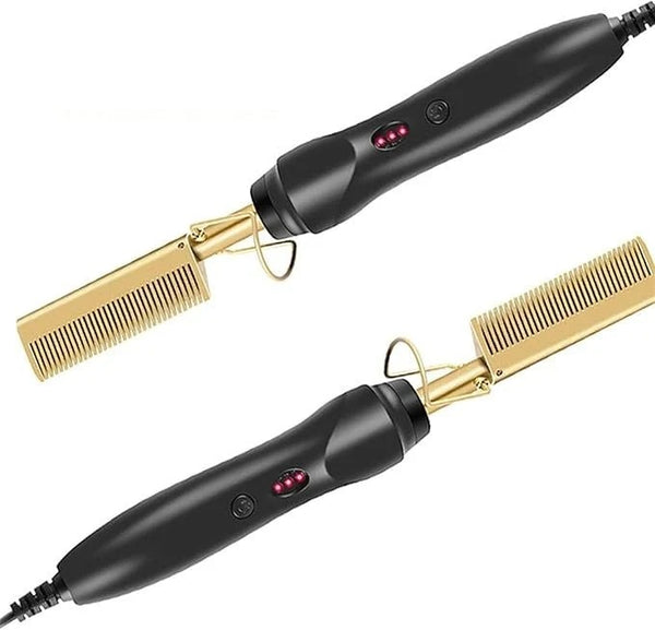 Electric Hot Comb Hair Straightener with Adjustable Heat